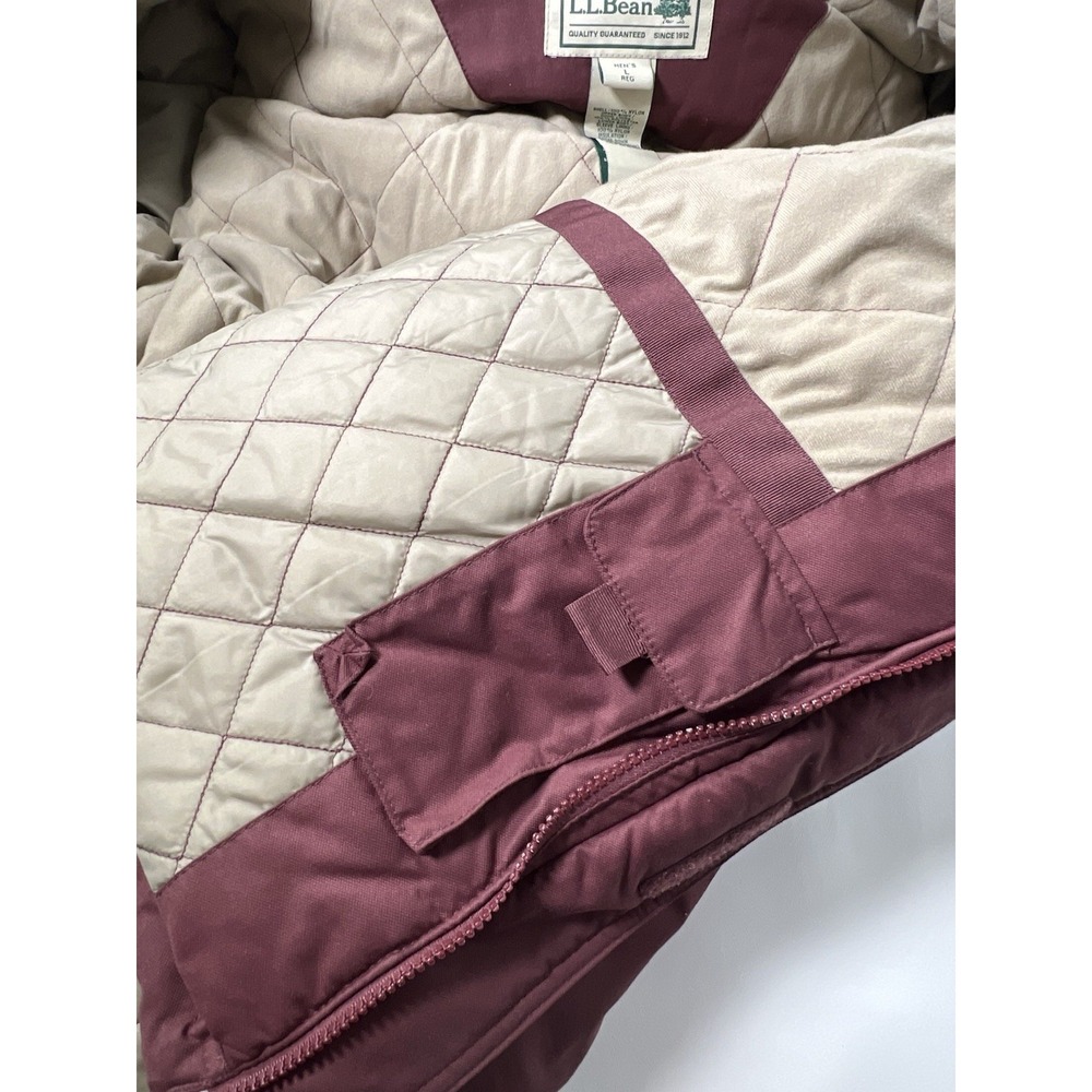 LL Bean Mens Parka Coat Jacket L Maroon Goose Down Faux Fur Hooded Gore-Tex EUC - Picture 9 of 16